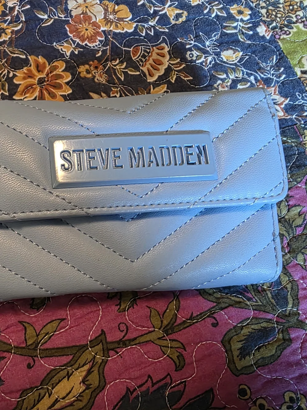 Steve Madden Light Blue Quilted Wallet